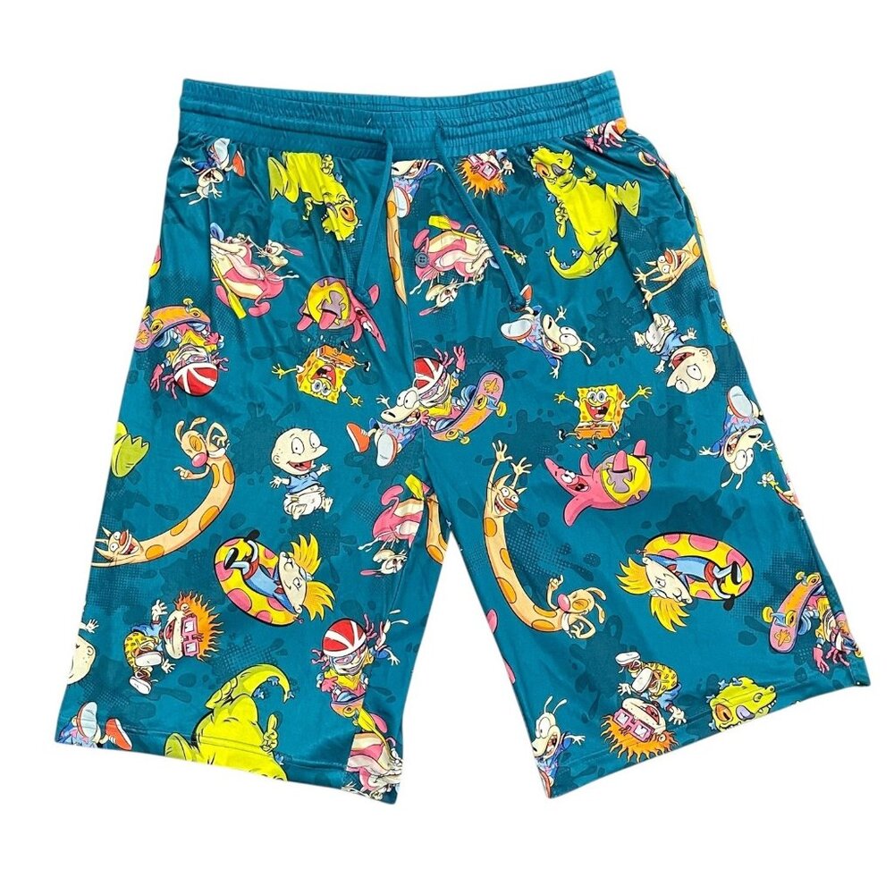 Nickelodeon Spongebob Ren & Stimpy Hey Arnold Lounge Sleep Shorts Mens Sz XL